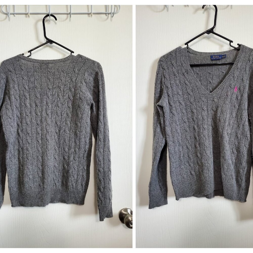 POLO RALPH LAUREN gray cashmere wool blend sweater